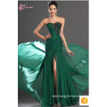 Guangdong Women Sexy Mermaid Slit Sexu Back Open Evening Dress Green Party Club Dress